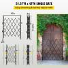 VEVOR Hx12’W Double 12’W Folding Security Gate, 6-1/2′ H x 12′ W, Black, 78 Sq Ft(51.57″ H x 42″ W)