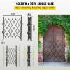 VEVOR Hx12’W Double 12’W Folding Security Gate, 6-1/2′ H x 12′ W, Black, 78 Sq Ft(63.39″ H x 70″ W)