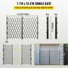 VEVOR Hx12’W Double 12’W Folding Security Gate, 6-1/2′ H x 12′ W, Black, 78 Sq Ft(87″ H x 150″ W)