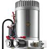 VEVOR Hydraulic Pump Double Acting 4 Way Hydraulic Power Unit Double Solenoid Hydraulic Power Pack 12V DC Hydraulic Power Pump with 4.5Liter Reservoir for Dump Trailer Car Lifting(Double Acting 6 Quart)