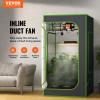 VEVOR Inline Duct Fan, 6-Inch 400 CFM with Variable Speed Controller, Quiet AC-Motor Ventilation Exhaust Fan for Cooling Booster, Grow Tents, Hydroponics(6″ Fan & Variable Speed Controller)