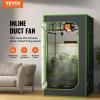 VEVOR Inline Duct Fan, 8-Inch 807 CFM with Temperature Humidity Controller, Quiet EC-Motor Ventilation Exhaust Fan for Cooling Booster, Grow Tents, Hydroponics(4 Inch)