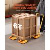 VEVOR Machine Skate, 6T Machinery Skate Dolly, 13228 lbs Machinery Moving Skate, Machinery Mover Skate with 360° Rotation Cap and PU Directional Rollers, Heavy Duty Industrial Moving Equipment, Yellow(6T)