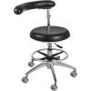 VEVOR Medical Dental Stool, Dental Assistant Chair with 360 Degree Rotation Armrest PU Leather, Height Adjustable Heavy Duty Rolling Stool for Dental Lab Salon Home(Black)