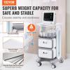 VEVOR Medical Trolley Storage Cart with Removable Drawer, Rolling Lab Tray Cart with Wheels for Ultrasound, Dental Clinic, Lab, Beauty Salon, Office(3 Tiers / 2 Drawers)