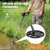 VEVOR Metal Detector for Adults & Kids, 10 Inch Waterproof Search Coil with LCD Display 7 Modes, Adjustable 41”-52” Aluminum Stem, DSP Chip Higher Accuracy Gold Detector 10” Detection Depth(8inch)