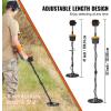 VEVOR Metal Detector for Adults & Kids, 10 Inch Waterproof Search Coil with LCD Display 7 Modes, Adjustable 41”-52” Aluminum Stem, DSP Chip Higher Accuracy Gold Detector 10” Detection Depth(10inch)