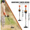 VEVOR Metal Detector for Adults & Kids, 10 Inch Waterproof Search Coil with LCD Display 7 Modes, Adjustable 41”-52” Aluminum Stem, DSP Chip Higher Accuracy Gold Detector 10” Detection Depth(8inch)