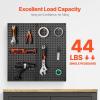 VEVOR Metal Pegboard Panels, 24″ x 12″ Pegboard, 4 Panels, Heavy Duty Peg Board Wall Organizer with Accessories, for Living Room Garage Tool Storage Office Organization Craft Room Kitchen Home, Black(2 PCS)
