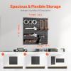 VEVOR Metal Pegboard Panels, 24″ x 12″ Pegboard, 4 Panels, Heavy Duty Peg Board Wall Organizer with Accessories, for Living Room Garage Tool Storage Office Organization Craft Room Kitchen Home, Black(2 PCS)