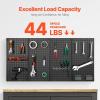 VEVOR Metal Pegboard Panels, 24″ x 12″ Pegboard, 4 Panels, Heavy Duty Peg Board Wall Organizer with Accessories, for Living Room Garage Tool Storage Office Organization Craft Room Kitchen Home, Black(4 PCS)