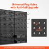 VEVOR Metal Pegboard Panels, 24″ x 12″ Pegboard, 4 Panels, Heavy Duty Peg Board Wall Organizer with Accessories, for Living Room Garage Tool Storage Office Organization Craft Room Kitchen Home, Black(4 PCS)