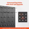 VEVOR Metal Pegboard Panels, 24″ x 12″ Pegboard, 4 Panels, Heavy Duty Peg Board Wall Organizer with Accessories, for Living Room Garage Tool Storage Office Organization Craft Room Kitchen Home, Black(2 PCS)
