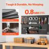 VEVOR Metal Pegboard Panels, 24″ x 12″ Pegboard, 4 Panels, Heavy Duty Steel Peg Board Wall Organizer, for Living Room Garage Tool Storage Workbench Office Organization Craft Room Kitchen Home, Black(48″ x 24″)