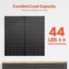 VEVOR Metal Pegboard Panels, 24″ x 12″ Pegboard, 4 Panels, Heavy Duty Steel Peg Board Wall Organizer, for Living Room Garage Tool Storage Workbench Office Organization Craft Room Kitchen Home, Black(24″ x 24″)