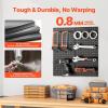 VEVOR Metal Pegboard Panels, 24″ x 12″ Pegboard, 4 Panels, Heavy Duty Steel Peg Board Wall Organizer, for Living Room Garage Tool Storage Workbench Office Organization Craft Room Kitchen Home, Black(24″ x 24″)