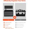 VEVOR Metal Tool Box, 20.5-inch, Portable Metal Tool Box with 4 Drawers, Small Tool Chest with EVA Liners, Ball Bearing Slide Drawers Locking & Powder Coated Finish, Multi-Function Tool Organizer(Black-3 Drawer)