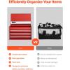 VEVOR Metal Tool Box, 20.5-inch, Portable Metal Tool Box with 4 Drawers, Small Tool Chest with EVA Liners, Ball Bearing Slide Drawers Locking & Powder Coated Finish, Multi-Function Tool Organizer(Red-3 Drawer)