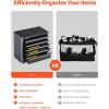 VEVOR Metal Tool Box, 8.6-inch, Portable Metal Tool Box with 3 Drawers, Small Tool Chest with EVA Liners and PP Feet Pads, Heavy-Duty Steel With Ball Bearing Opening and Powder Coated Finish, Black(Black-5 Drawer)