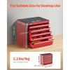 VEVOR Metal Tool Box, 8.6-inch, Portable Metal Tool Box with 3 Drawers, Small Tool Chest with EVA Liners and PP Feet Pads, Heavy-Duty Steel With Ball Bearing Opening and Powder Coated Finish, Black(Red-5 Drawer)
