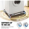 VEVOR Mini Fridge Stand, 16’’-25” Adjustable Dolly Washing Machine Stand Base with 4 Strong Feet, 4 Locking Swivel Wheels, Furniture Mover Mobile Base for Washing Machine, Washer and Dryer(16-25inch)