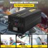 VEVOR Modified Sine Wave Inverter, 1500W, DC 12V to AC 120V Power Inverter with 2 AC Outlets 2 USB Port 1 Type-C Port 6 Spare Fuses, for Small Home Devices Like Smartphone Laptop, CE FCC Certified(5000W)