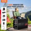 VEVOR Modified Sine Wave Inverter, 1500W, DC 12V to AC 120V Power Inverter with 2 AC Outlets 2 USB Port 1 Type-C Port 6 Spare Fuses, for Small Home Devices Like Smartphone Laptop, CE FCC Certified(1500W)