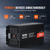 VEVOR Modified Sine Wave Inverter, 1500W, DC 12V to AC 120V Power Inverter with 2 AC Outlets 2 USB Port 1 Type-C Port 6 Spare Fuses, for Small Home Devices Like Smartphone Laptop, CE FCC Certified(5000 Watt)