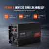 VEVOR Modified Sine Wave Inverter, 1500W, DC 12V to AC 120V Power Inverter with 2 AC Outlets 2 USB Port 1 Type-C Port 6 Spare Fuses, for Small Home Devices Like Smartphone Laptop, CE FCC Certified(1500W)