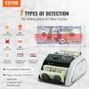 VEVOR Money Counter Machine, Bill Counter with UV/MG/IR/DD/DBL/HLF/CHN Counterfeit Detection, Counting/Value Count/Add/Batch Modes, USD/EUR Money Counting Machine with LCD Display for Small Business(Small Business Grade)
