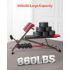 VEVOR Multi-Functional Weight Bench for Full Body Workout, Roman Chair Hyperextension Bench, Adjustable & Foldable Equipment for Back Arm Core Ab Workout, Sit Up Exercise Machine for Home Gym(Multi-Functional 660LB)