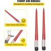 VEVOR Pair Hay Spear 39″ Bale Spear 3000 lbs Capacity, Bale Spike Quick Attach Square Hay Bale Spears 1 3/4″, Red Coated Bale Forks, Bale Hay Spike with Hex Nut & Sleeve for Buckets Tractors Loaders