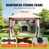 VEVOR Patio Gazebo for 6-8 Person, 10 x 10 FT Backyard Gazebo, with Mosquito Netting, Metal Frame, and PU Coated 180G Polyester, Outdoor Canopy Shelter for Patio, Backyard, Lawn, Garden, Deck(Beige/Black)