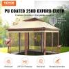 VEVOR Patio Gazebo for 6-8 Person, 10 x 10 FT Backyard Gazebo, with Mosquito Netting, Metal Frame, and PU Coated 180G Polyester, Outdoor Canopy Shelter for Patio, Backyard, Lawn, Garden, Deck(Brown)