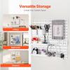 VEVOR Pegboard Combination Kit, 11″ x 11″ Plastic Pegboard, 4 Panels, Peg Board Wall Organizer Kit with Accessories, for Garage Tool Storage Kitchen Living Room Craft Room Office Bathroom Home, White