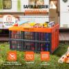 VEVOR Plastic Collapsible Storage Basket, 45L 3 Packs, Folding Stackable Storage Containers/Bins with Handles, Large Heavy Duty Containers for Clothes, Toys, Books, Snack, Shoes and Grocery Organizing(45L-Orange&Black)