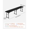 VEVOR Plastic Folding Bench, 6ft Portable Folding Bench, Smooth High Density Polyethylene Waterproof Outdoor Bench, Picnic Camping Table with Handle for Garden Soccer Playtime, White (2 Pack)(Black)