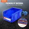 VEVOR Plastic Storage Bins 12 Pack (11 x 5 x 5-Inch), Hanging Stackable Storage Organizer Bins, Heavy Duty Stacking Containers for Closet, Garage, Office, Home, Pantry or Small Parts Organization(Red&Blue-24PC-1L)