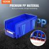 VEVOR Plastic Storage Bins 12 Pack (11 x 5 x 5-Inch), Hanging Stackable Storage Organizer Bins, Heavy Duty Stacking Containers for Closet, Garage, Office, Home, Pantry or Small Parts Organization(Red&Blue-12PC-5L)