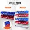 VEVOR Plastic Storage Bins 12 Pack (11 x 5 x 5-Inch), Hanging Stackable Storage Organizer Bins, Heavy Duty Stacking Containers for Closet, Garage, Office, Home, Pantry or Small Parts Organization(Red&Blue-12PC-5L)
