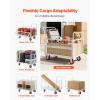 VEVOR Platform Truck, 2000 lbs Capacity Steel Flatbed Cart, 47″ Length x 24″ Width x 32″ Height Flat Dolly, Hand Trucks with 5″ Nylon Casters, Heavy-Duty Utility Push Carts for Luggage Moving(2000 LBS 6-in-1)