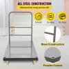 VEVOR Platform Truck, 2000 lbs Capacity Steel Flatbed Cart, 47″ Length x 24″ Width x 32″ Height Flat Dolly, Hand Trucks with 5″ Nylon Casters, Heavy-Duty Utility Push Carts for Luggage Moving(2000 LBS)