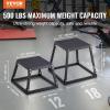VEVOR Plyometric Jump Box, 18 Inch Plyo Box, Steel Plyometric Platform and Jumping Agility Box, Anti-Slip Fitness Exercise Step Up Box for Home Gym Training, Conditioning Strength Training(Black)
