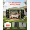 VEVOR Pop Up Gazebo Screen Tent 6 Sided Canopy Sun Shelter with 6 Removable Privacy Wind Cloths & Mesh Windows, 11.5×11.5FT Quick Set Screen Tent with Mosquito Netting, Brown(Army Green)