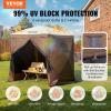 VEVOR Pop Up Gazebo Screen Tent 6 Sided Canopy Sun Shelter with 6 Removable Privacy Wind Cloths & Mesh Windows, 11.5×11.5FT Quick Set Screen Tent with Mosquito Netting, Brown(Brown)