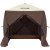 VEVOR Pop Up Gazebo Screen Tent 6 Sided Canopy Sun Shelter with 6 Removable Privacy Wind Cloths & Mesh Windows, 11.5×11.5FT Quick Set Screen Tent with Mosquito Netting, Brown(Brown)