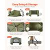 VEVOR Pop Up Gazebo Screen Tent 6 Sided Canopy Sun Shelter with 6 Removable Privacy Wind Cloths & Mesh Windows, 11.5×11.5FT Quick Set Screen Tent with Mosquito Netting, Brown(Army Green)