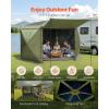 VEVOR Pop Up Gazebo Screen Tent 6 Sided Canopy Sun Shelter with 6 Removable Privacy Wind Cloths & Mesh Windows, 11.5×11.5FT Quick Set Screen Tent with Mosquito Netting, Brown(Army Green)