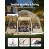 VEVOR Pop up Bubble Tent, 15 x 13.8 ft Waterproof & UV-Resistant, Clear Camping Tent Shelter, Outdoor Garden Dome Igloo Tents with Windows, 540° Panoramic View, for 12-15 Persons Patio Backyard(Transparent 15ft Bubble Tent for 12-15 Person)