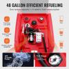 VEVOR Portable Diesel Tank, 116 Gallon Capacity & 10 GPM Flow Rate, Diesel Fuel with 12V Electric Transfer Pump and 13.1ft Rubber Hose, PE Transfer Tank for Easy Fuel Transportation, Gray(Red2)